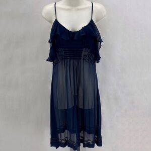 Saivana navy blue silk dress